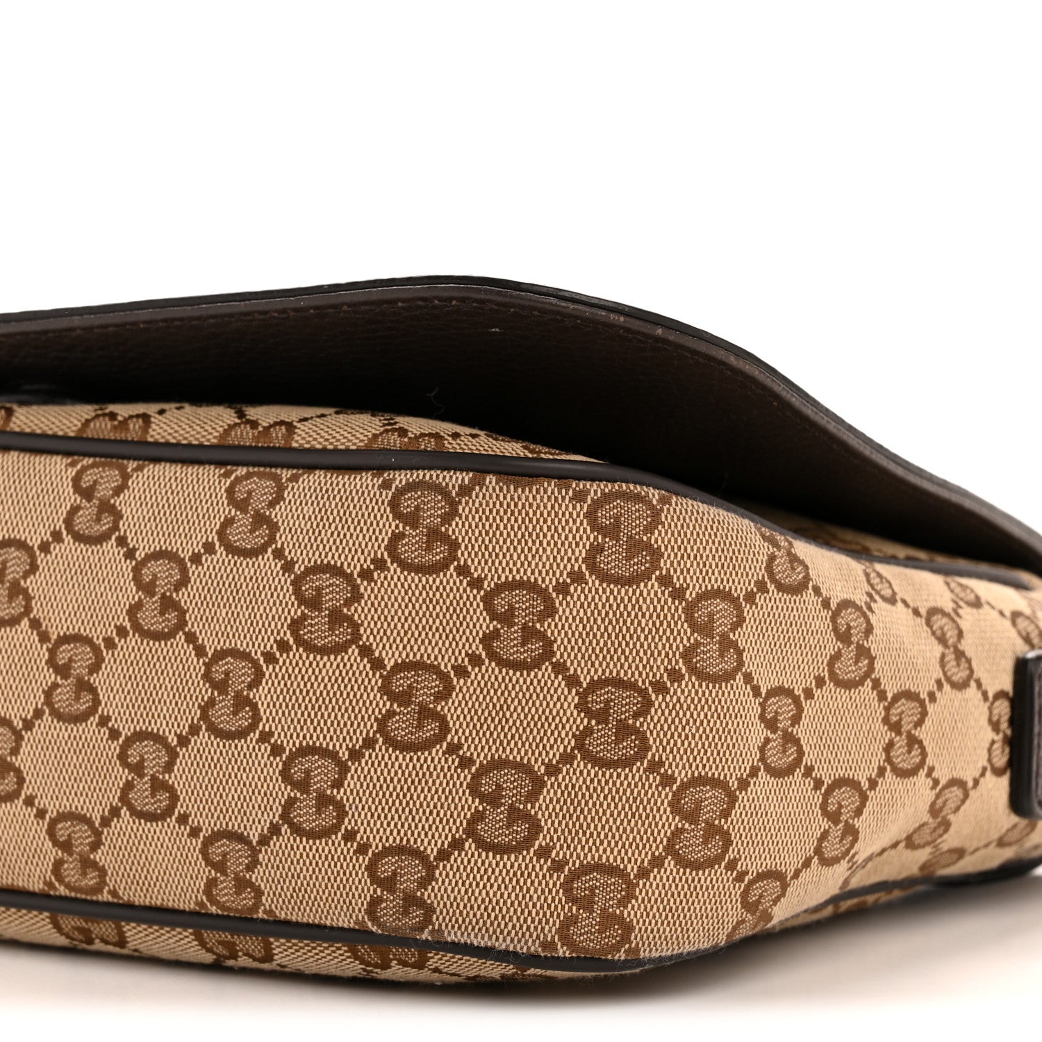 Gucci Monogram Flap Messenger Bag Beige Dark Brown 10 of 11