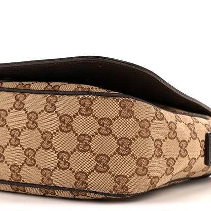 Gucci Monogram Flap Messenger Bag Beige Dark Brown 10 of 11