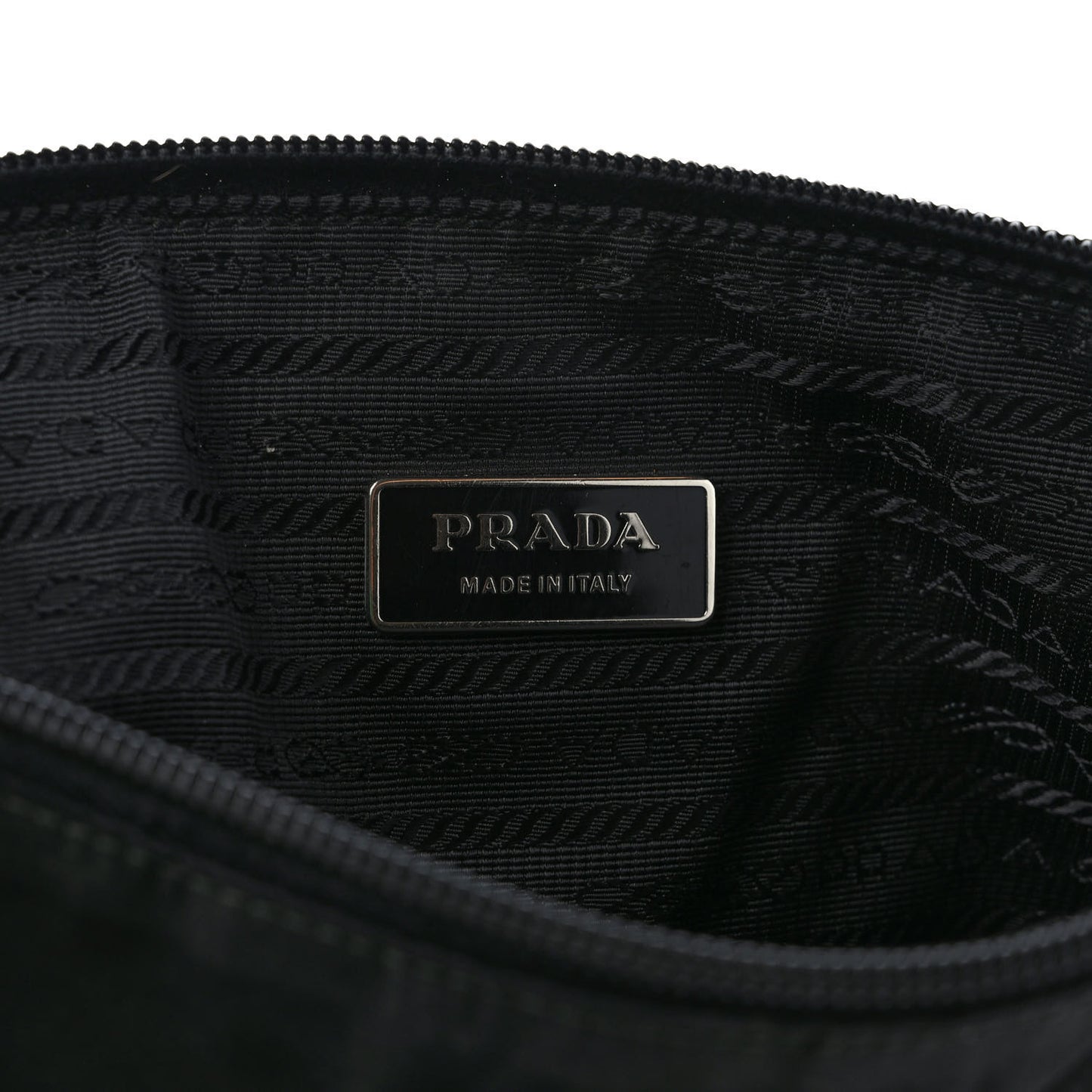 Tessuto Nylon Soft Calfskin Sling Belt Bag Black