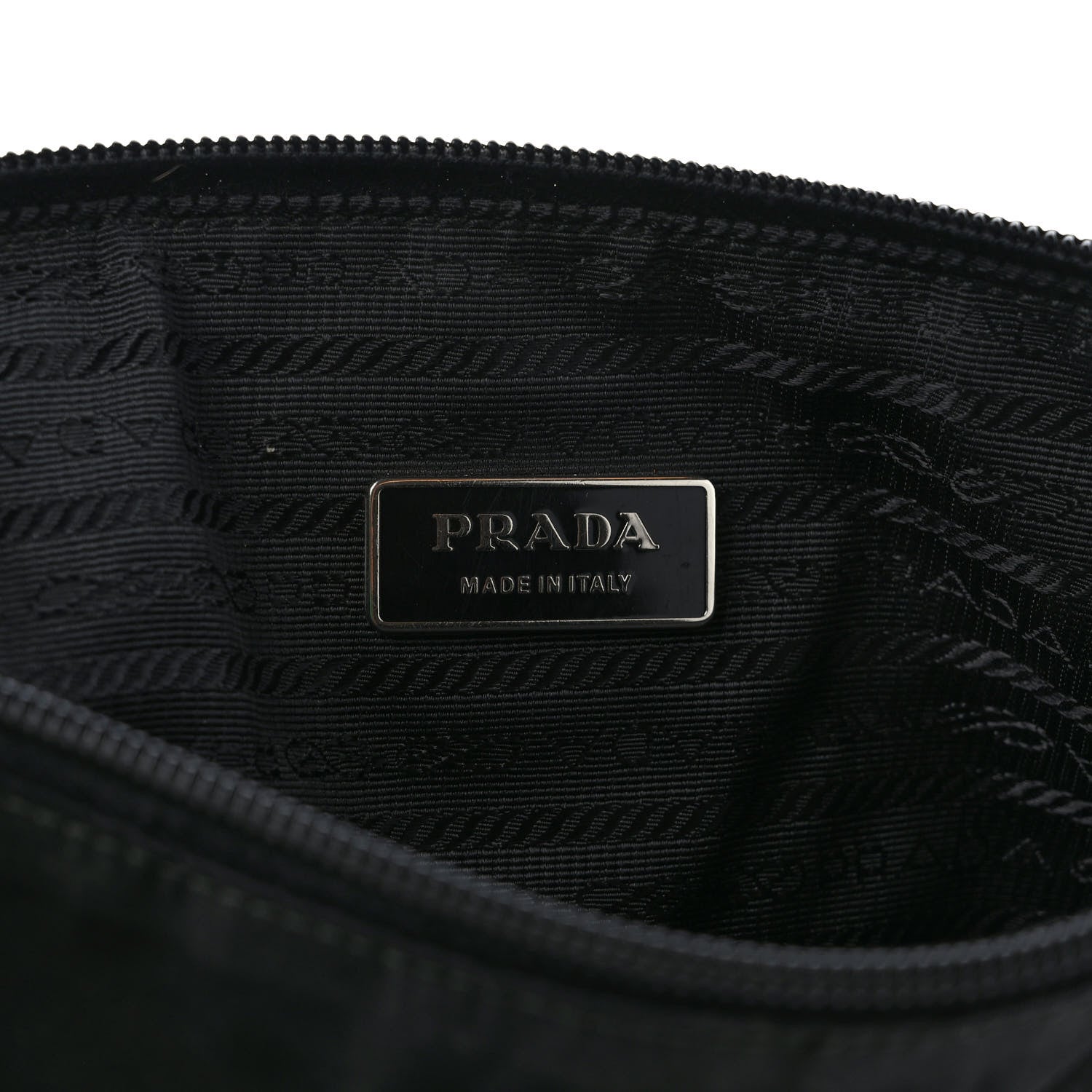 Prada Tessuto Nylon Soft Calfskin Sling Belt Bag Black 5 of 7