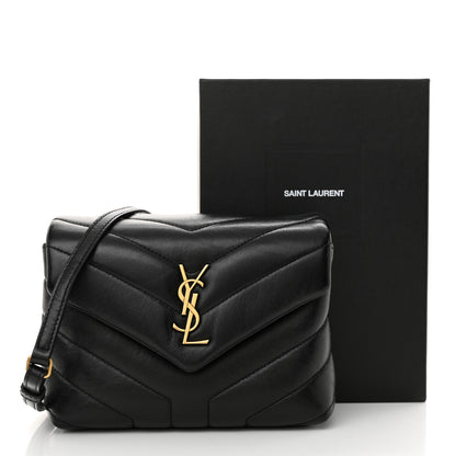 Saint Laurent Calfskin Y Quilted Monogram Toy Loulou Crossbody Bag Black 12 of 12