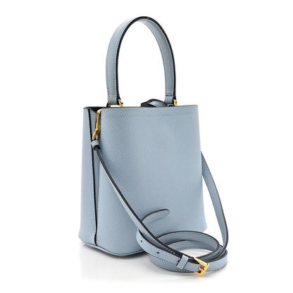 Prada Saffiano Cuir Calfskin Small Panier Bucket Bag Astrale Black 3 of 11