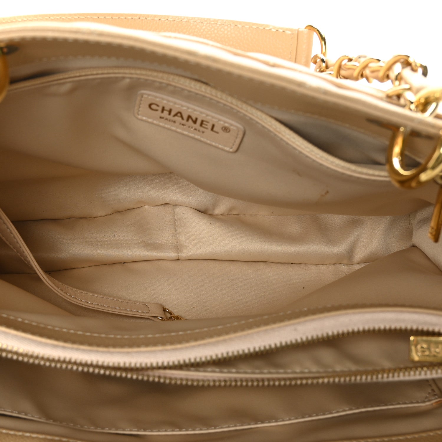 Chanel Caviar Quilted Grand Shopping Tote GST Beige 5 of 13