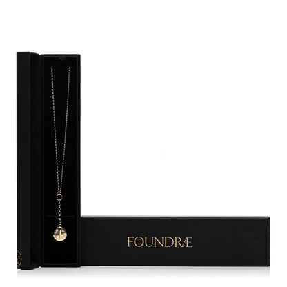 Foundrae 18K Yellow Gold Diamond Small Resilience Medallion Mixed Belcher Extension Chain Necklace 6 of 6