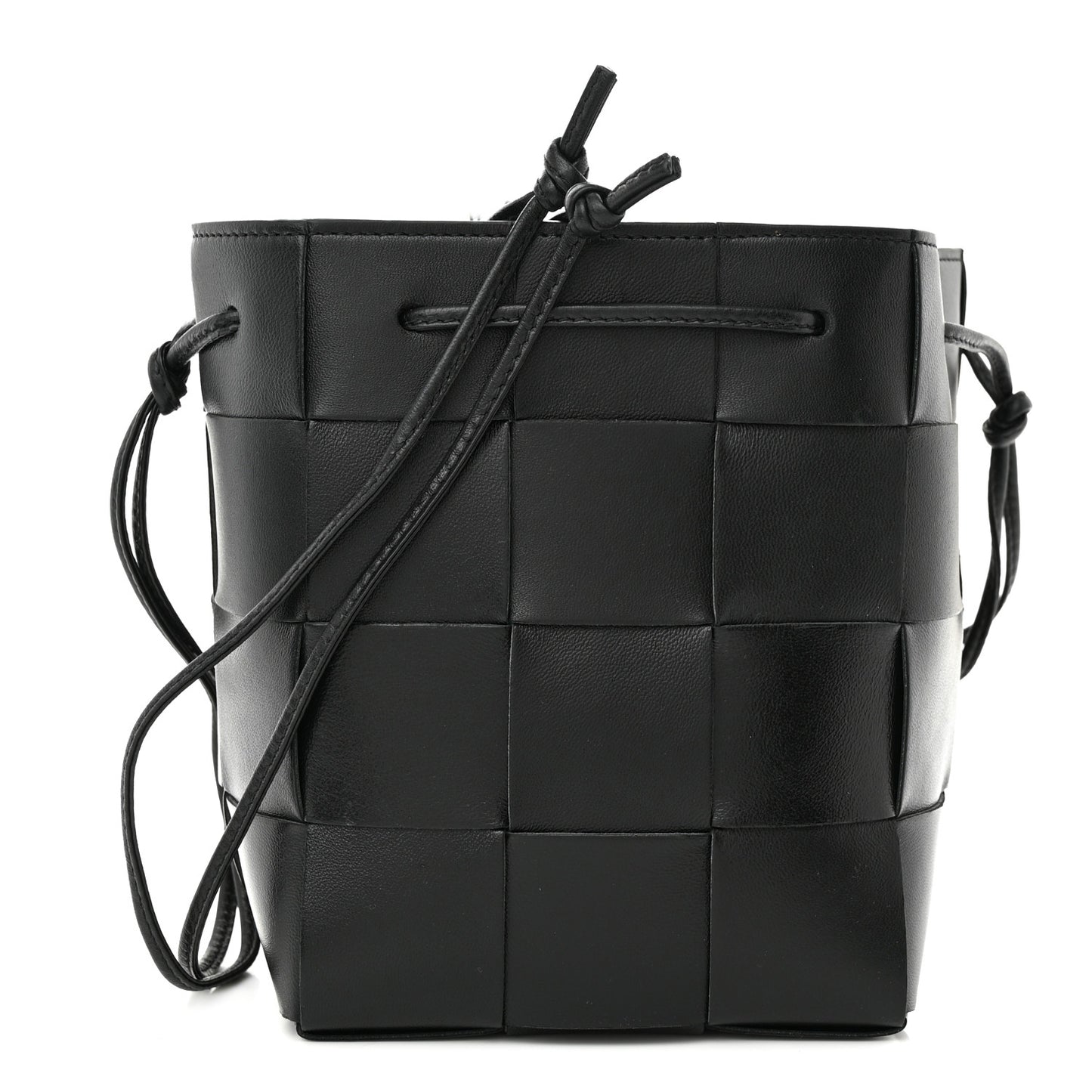 Nappa Maxi Intrecciato Cassette Bucket Bag Black