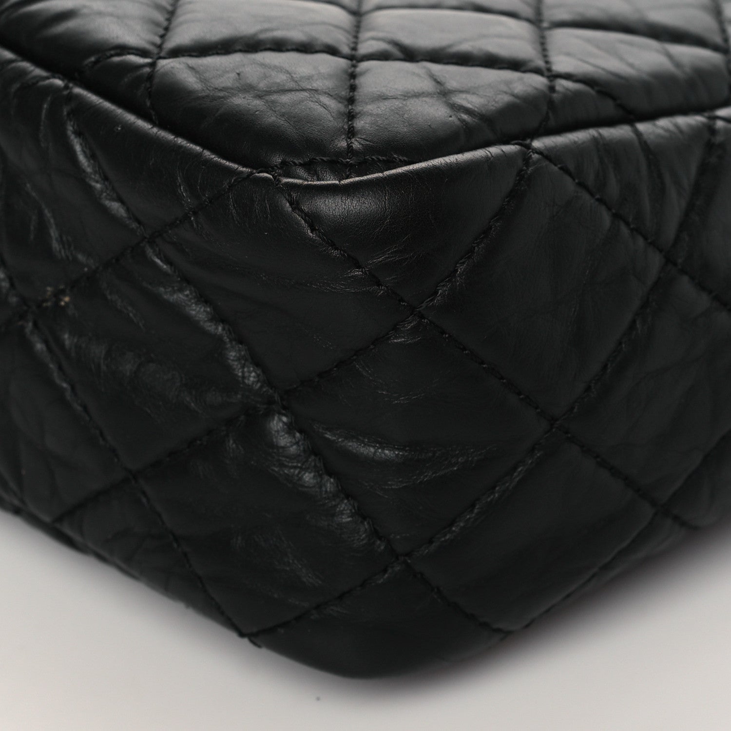 Chanel Aged Calfskin Quilted Large Reissue Camera Case Black 10 of 10