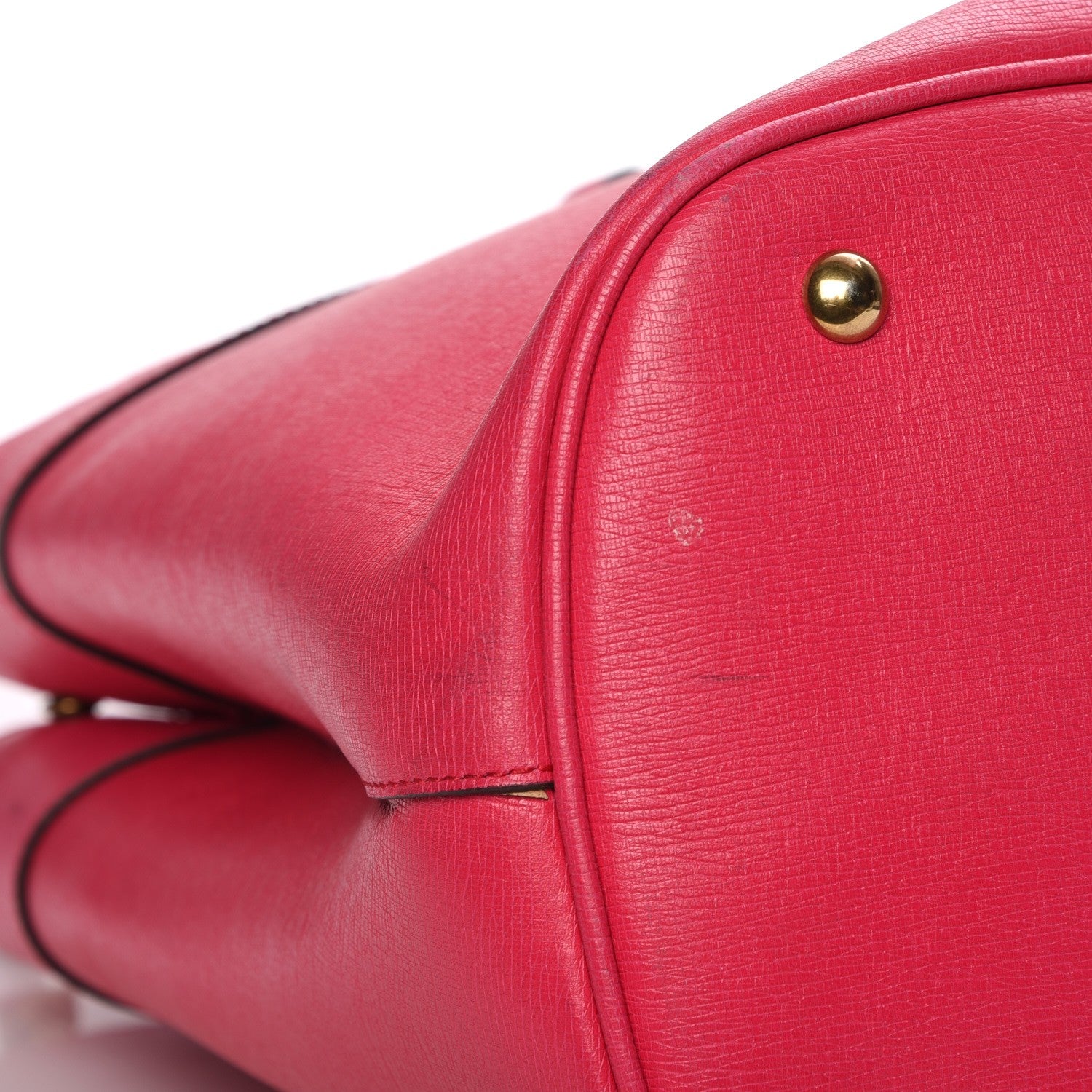 Gucci Textured Calfskin Large Bright Bit Top Handle Tote Shocking Pink 11 of 11