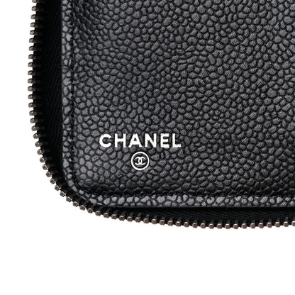 Chanel Caviar Quilted Large Zip Around Organizer Wallet Black 6 of 10