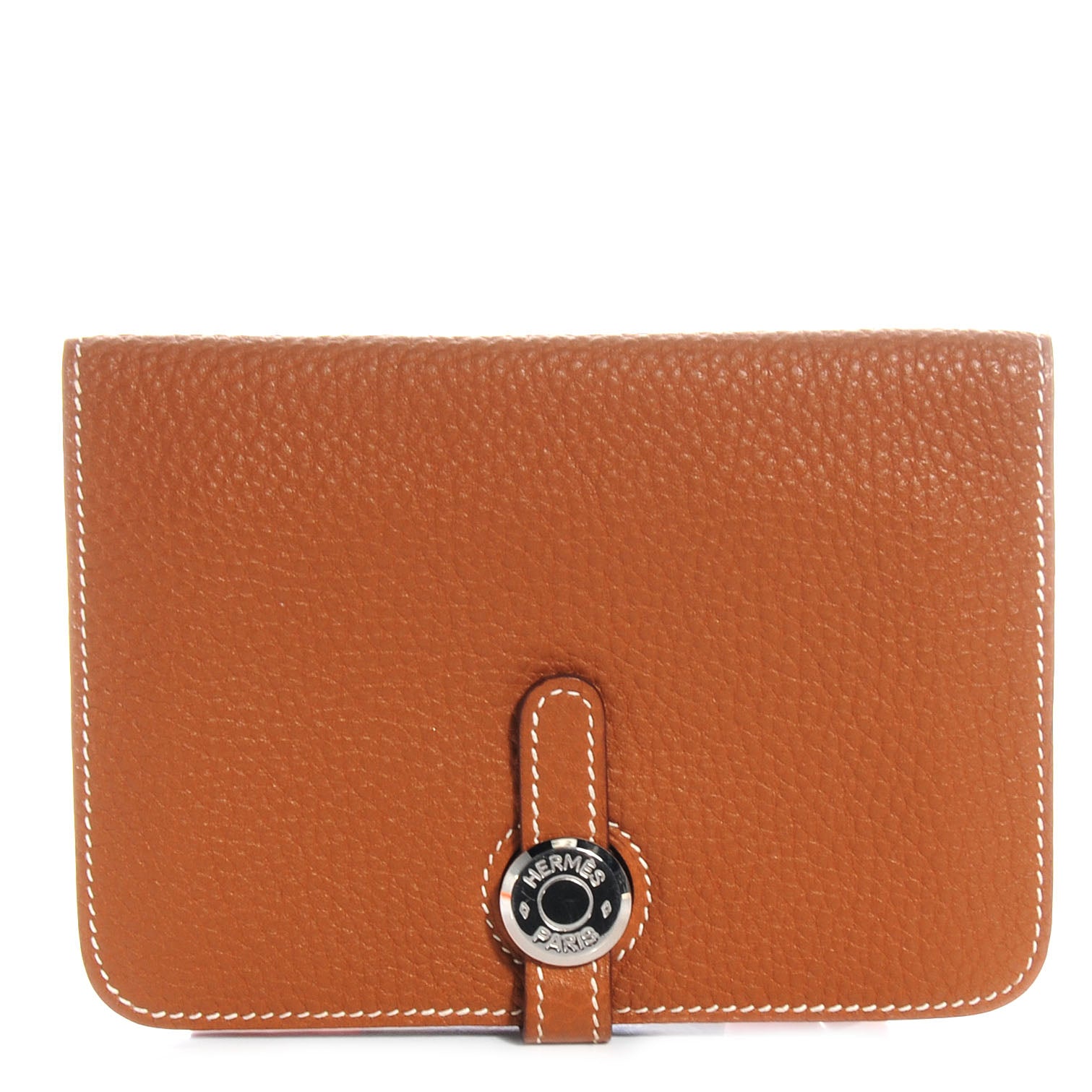 Hermes Togo Leather Combined Dogon Wallet Gold 1 of 8