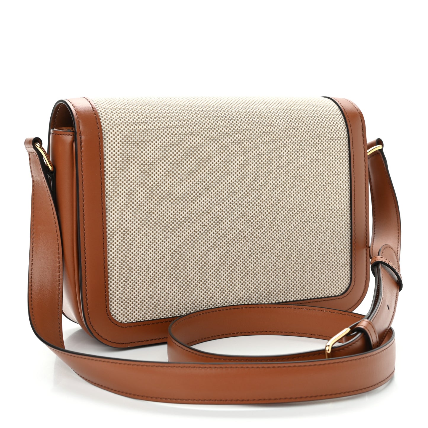 Textile Calfskin Classique Triomphe Bag Natural Tan