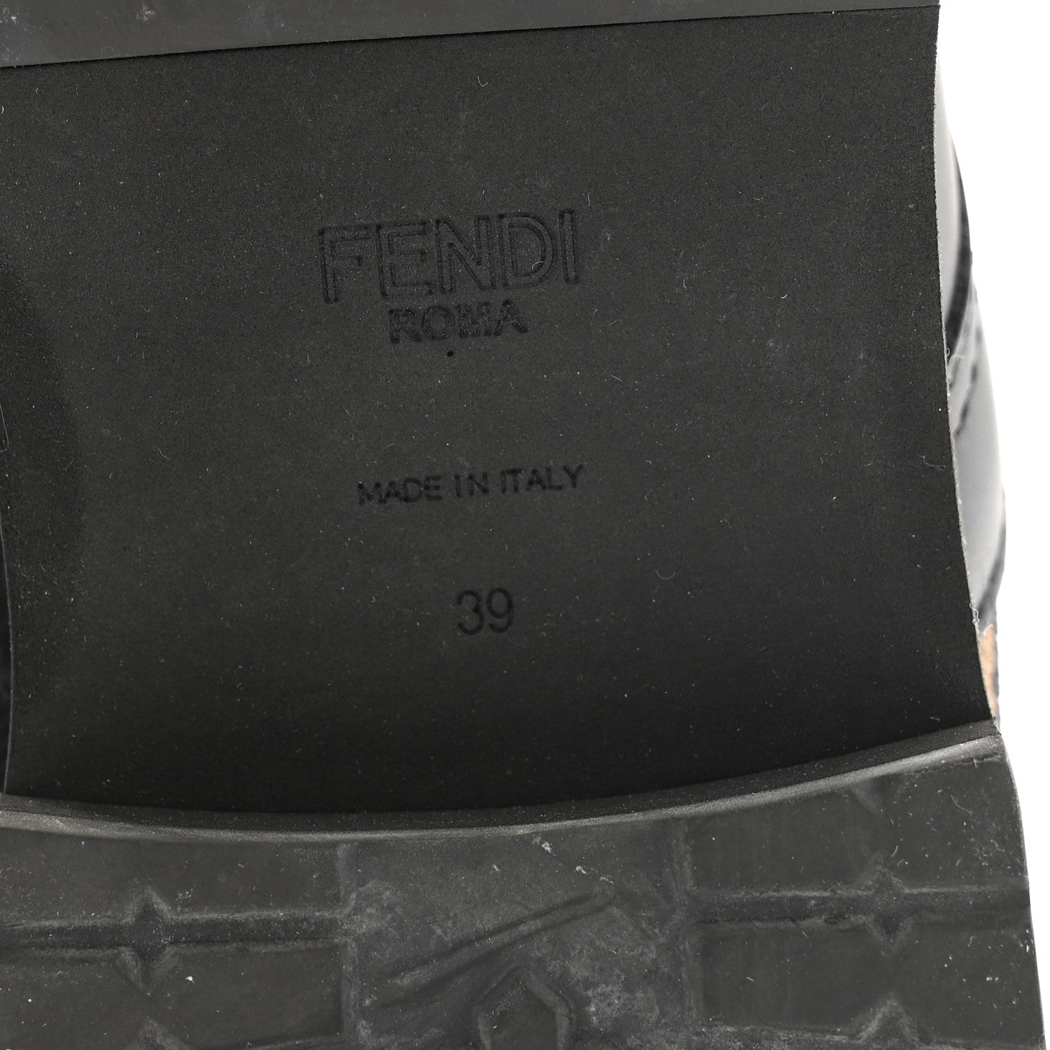 Fendi Calfskin Stretch Fabric FF Rockoko Biker Boots 39 Black Tobacco 6 of 7