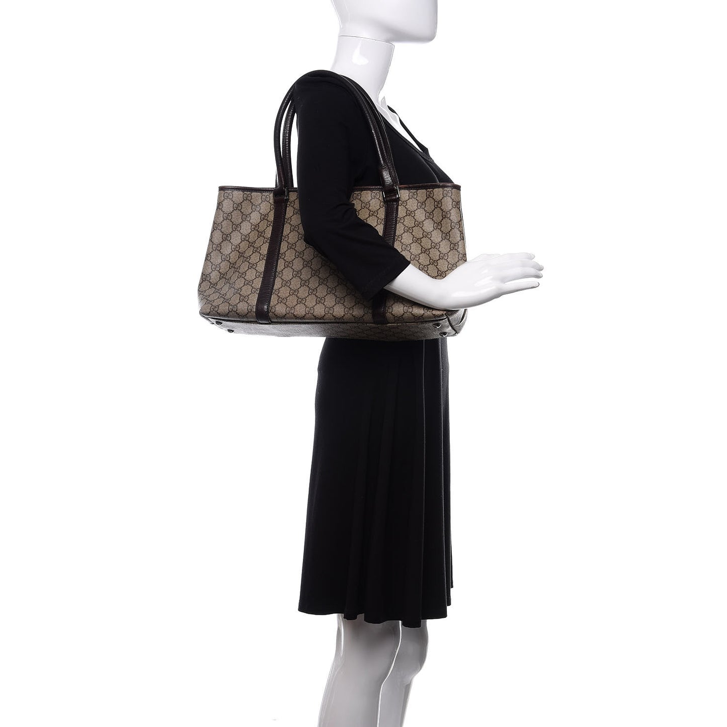 GG Plus Monogram Medium Joy Tote Dark Brown