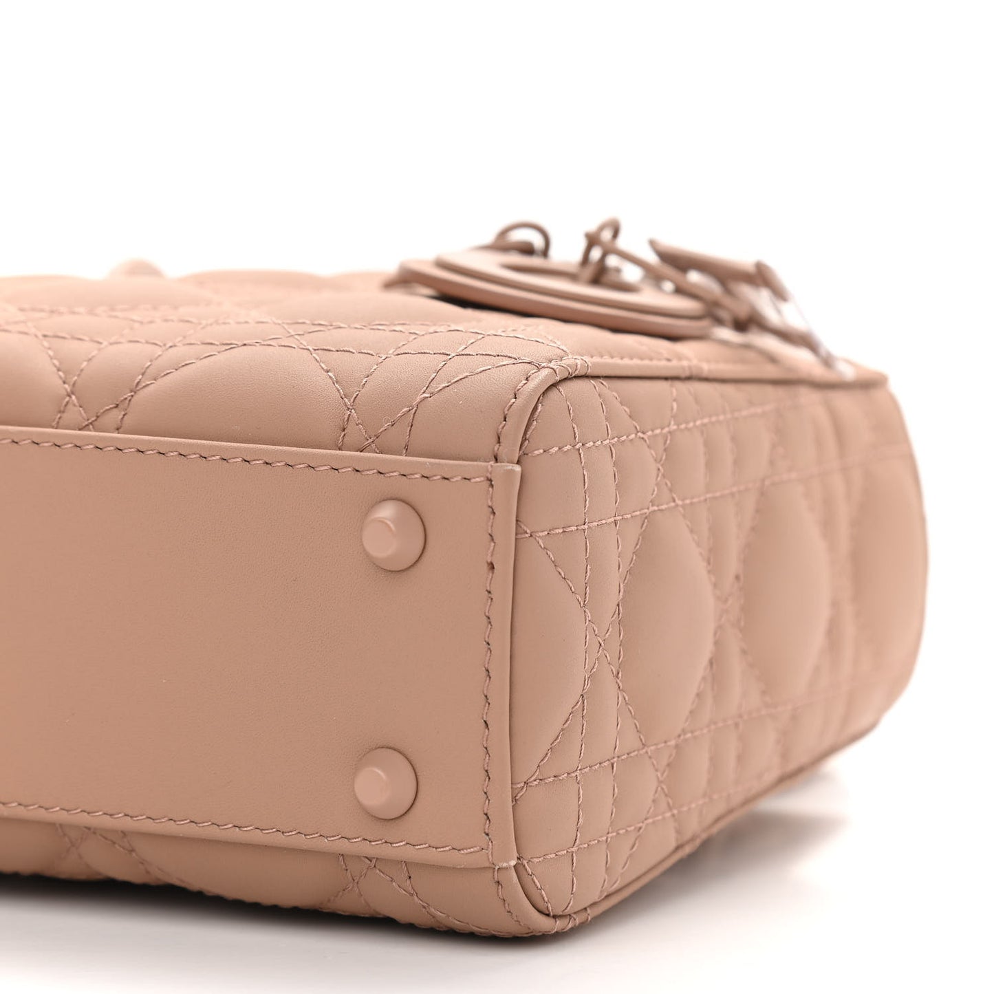 Ultra Matte Calfskin Cannage Mini Lady Dior Light Beige