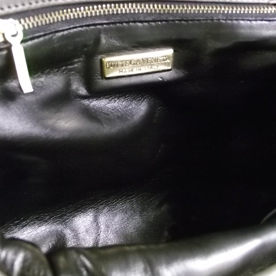 Vintage Woven Fold Over Shoulder Bag Gray