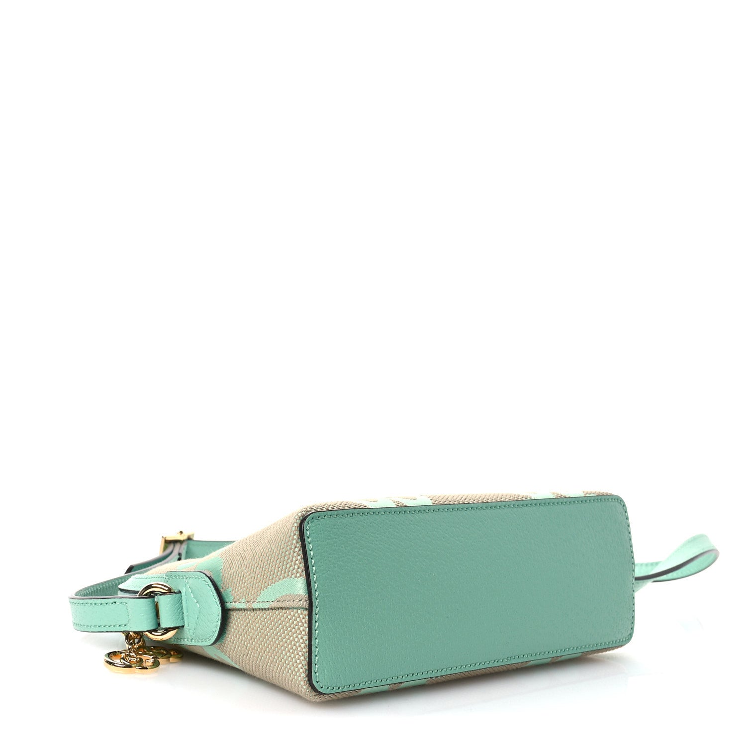 Gucci Monogram Jumbo GG Textured Dollar Calfskin Small Ophidia Dome Shoulder Bag Beige Pepperlight Mint 4 of 10