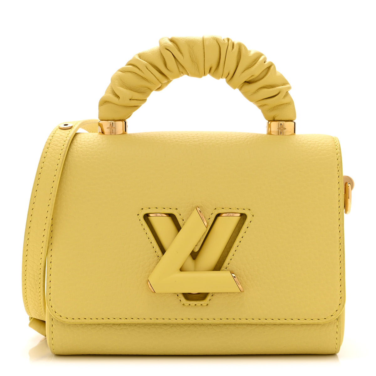 Louis Vuitton Taurillon Smooth Calfskin Scrunchie Twist One Handle PM Yellow 1 of 10