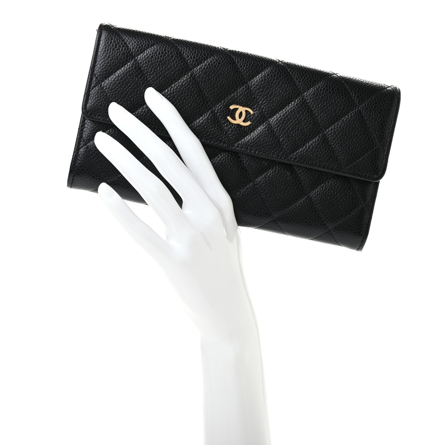 Chanel Caviar Quilted Large Flap Wallet Black 2 of 9