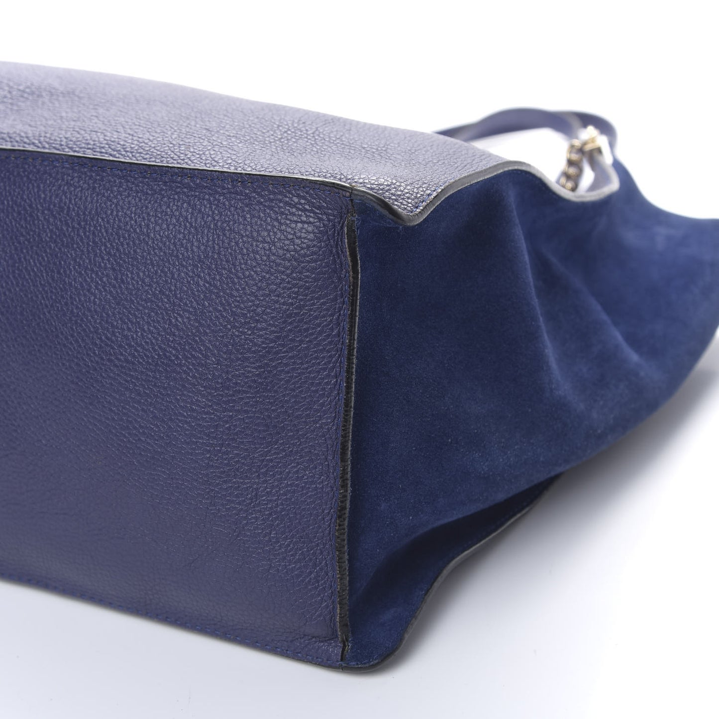 Grained Calfskin Suede Medium Faye Tote Royal Navy