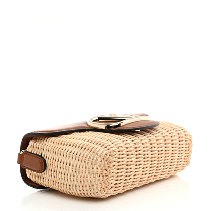 Valentino Garavani Wicker Calfskin Vlogo Small Loco Shoulder Bag Natural 4 of 9