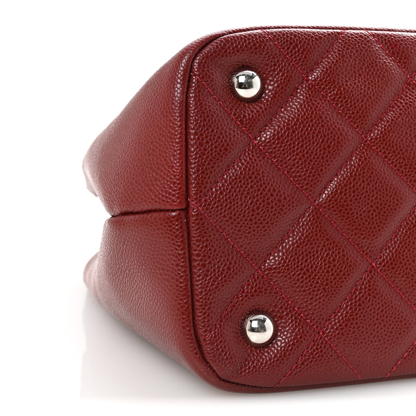 Caviar Quilted Timeless CC Soft Tote Dark Red