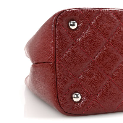 Chanel Caviar Quilted Timeless CC Soft Tote Dark Red 9 of 10