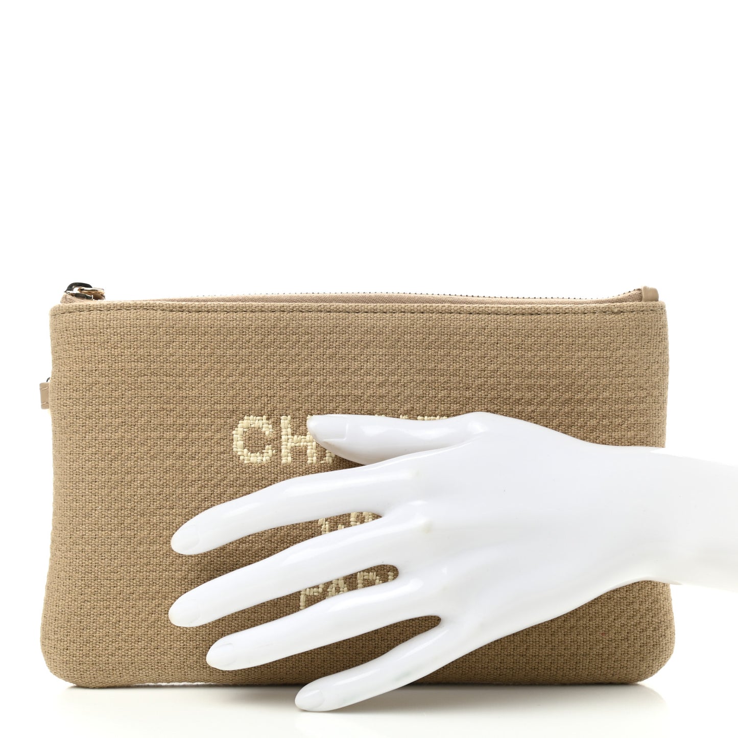 Mixed Fibers Small Deauville Pouch Beige