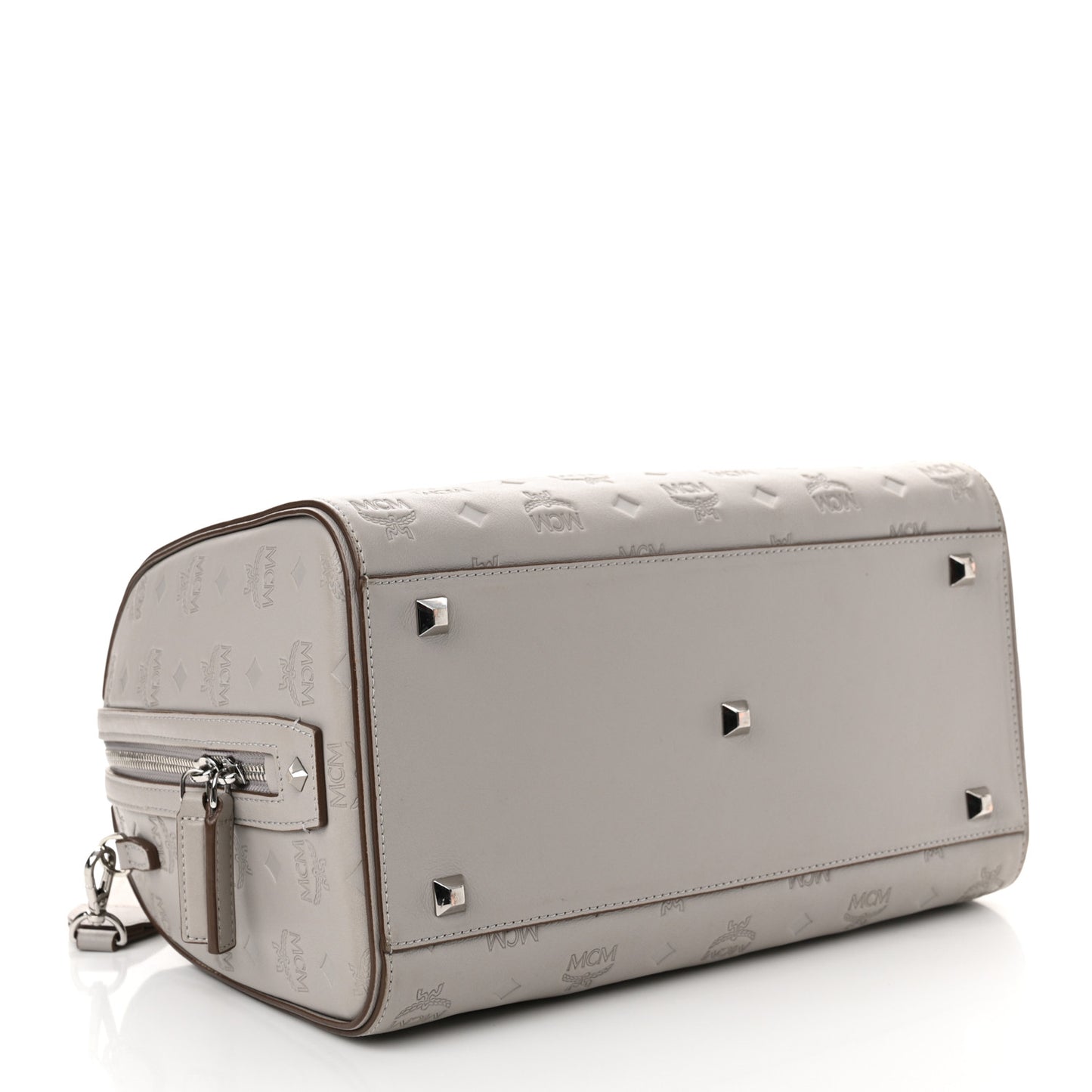 Calfskin Ottomar Monogram Essential Boston Bag Dove