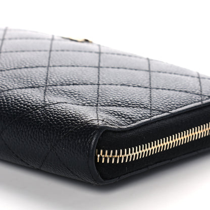 Chanel Caviar Quilted Large Zip Around Organizer Wallet Black 11 of 14