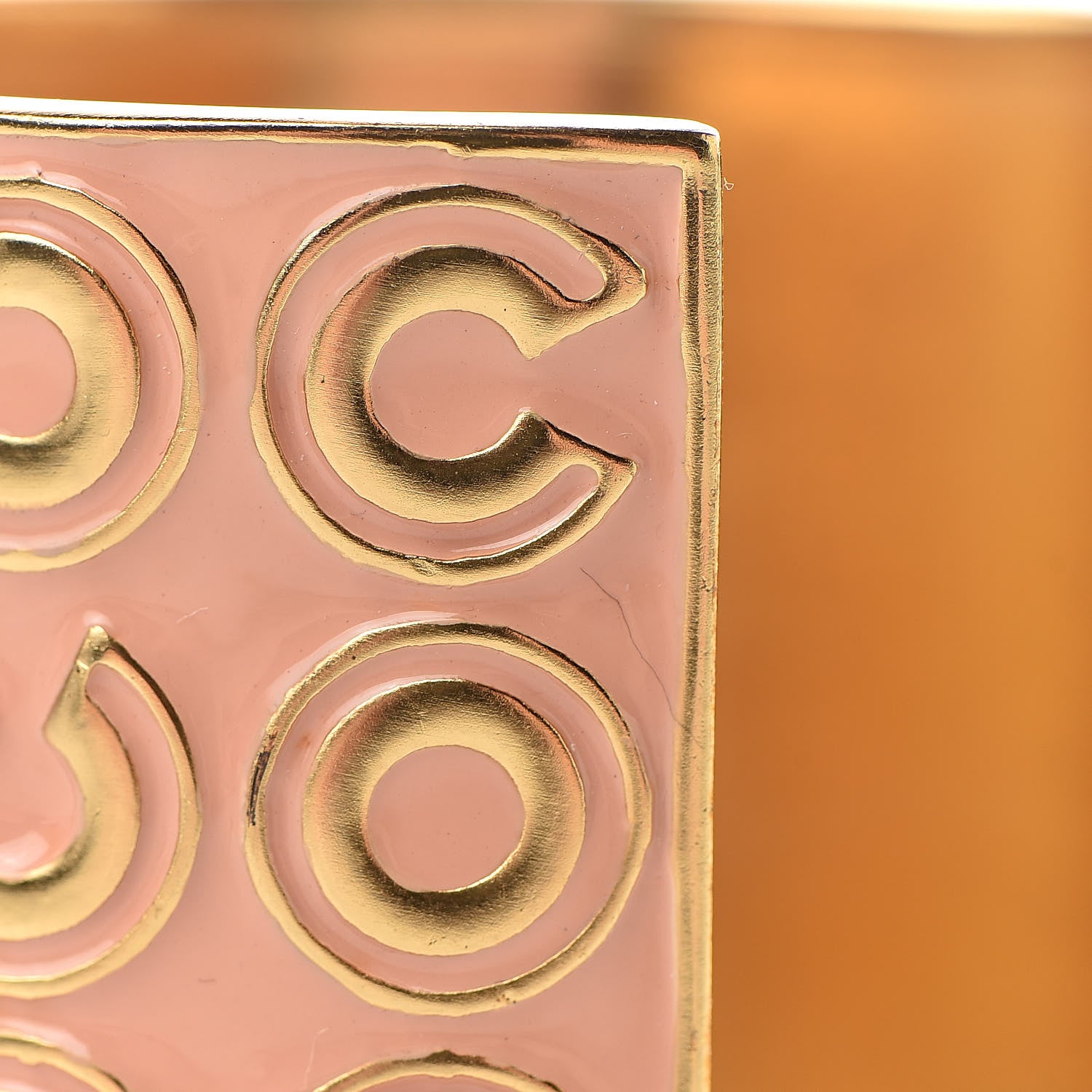 Chanel Resin Coco Cuff Pink Gold 7 of 8
