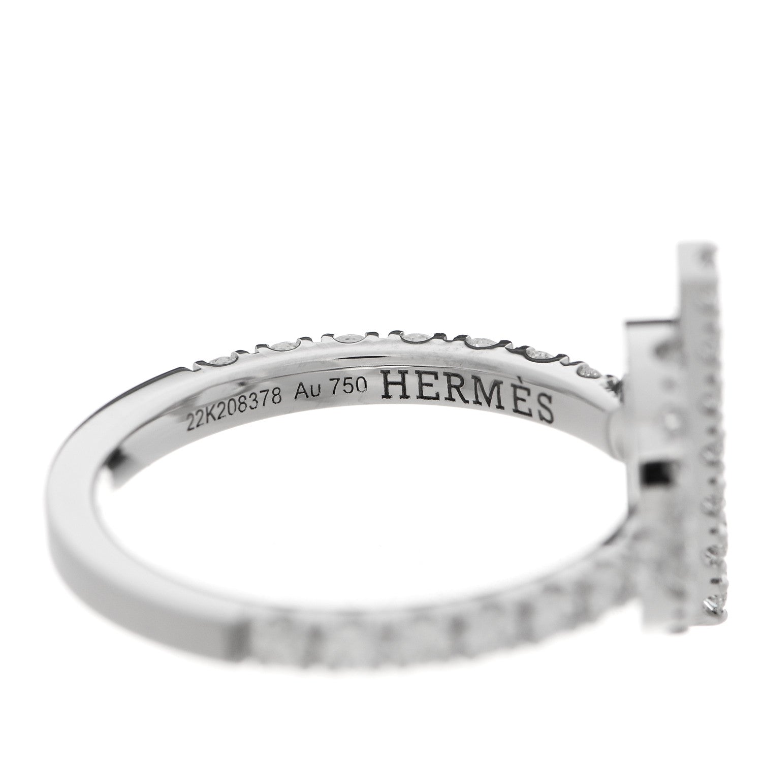 Hermes 18K White Gold Diamond Finesse Ring 52 6 3 of 5