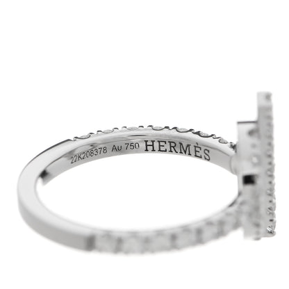 Hermes 18K White Gold Diamond Finesse Ring 52 6 3 of 5