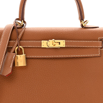 Hermes Togo Horseshoe Kelly Sellier 25 Gold Capucine 8 of 12
