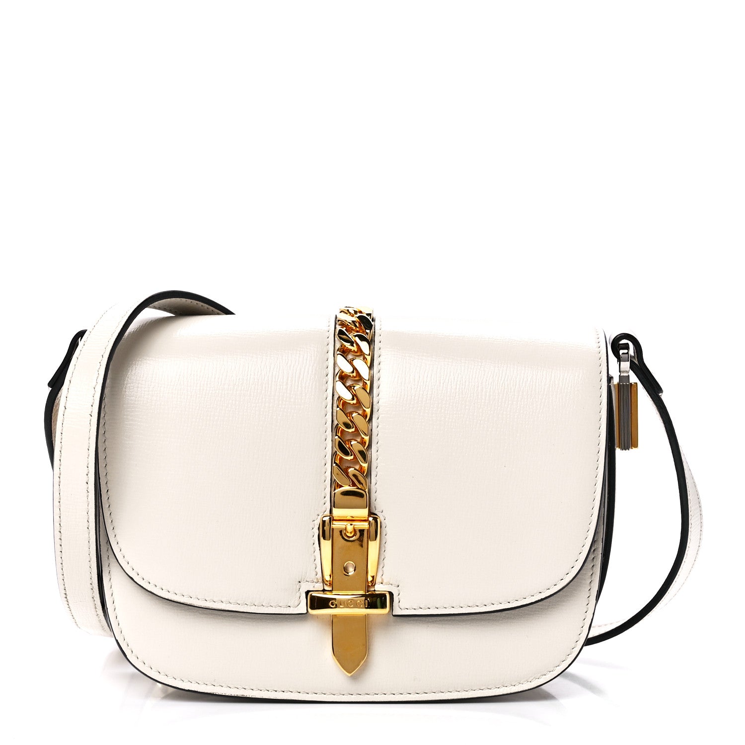 Gucci Azalea Calfskin Mini Sylvie 1969 Flap Messenger Bag Mystic White 1 of 13
