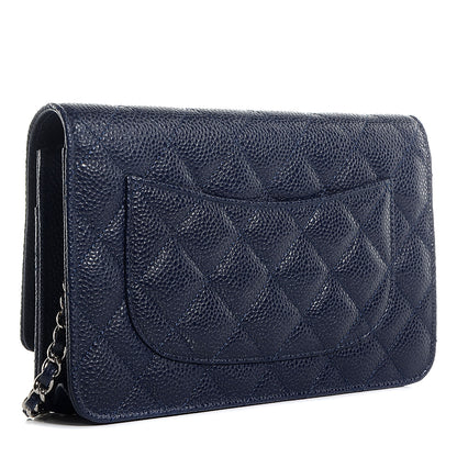 Chanel Caviar Quilted Wallet on Chain WOC Navy 3 of 9