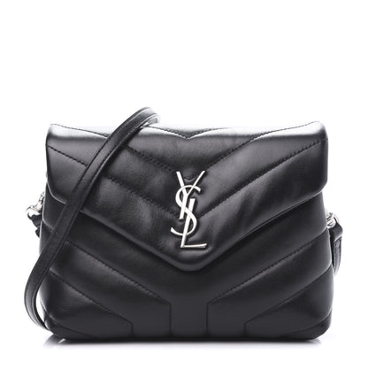 Saint Laurent Calfskin Y Quilted Monogram Toy Loulou Crossbody Bag Black 1 of 12