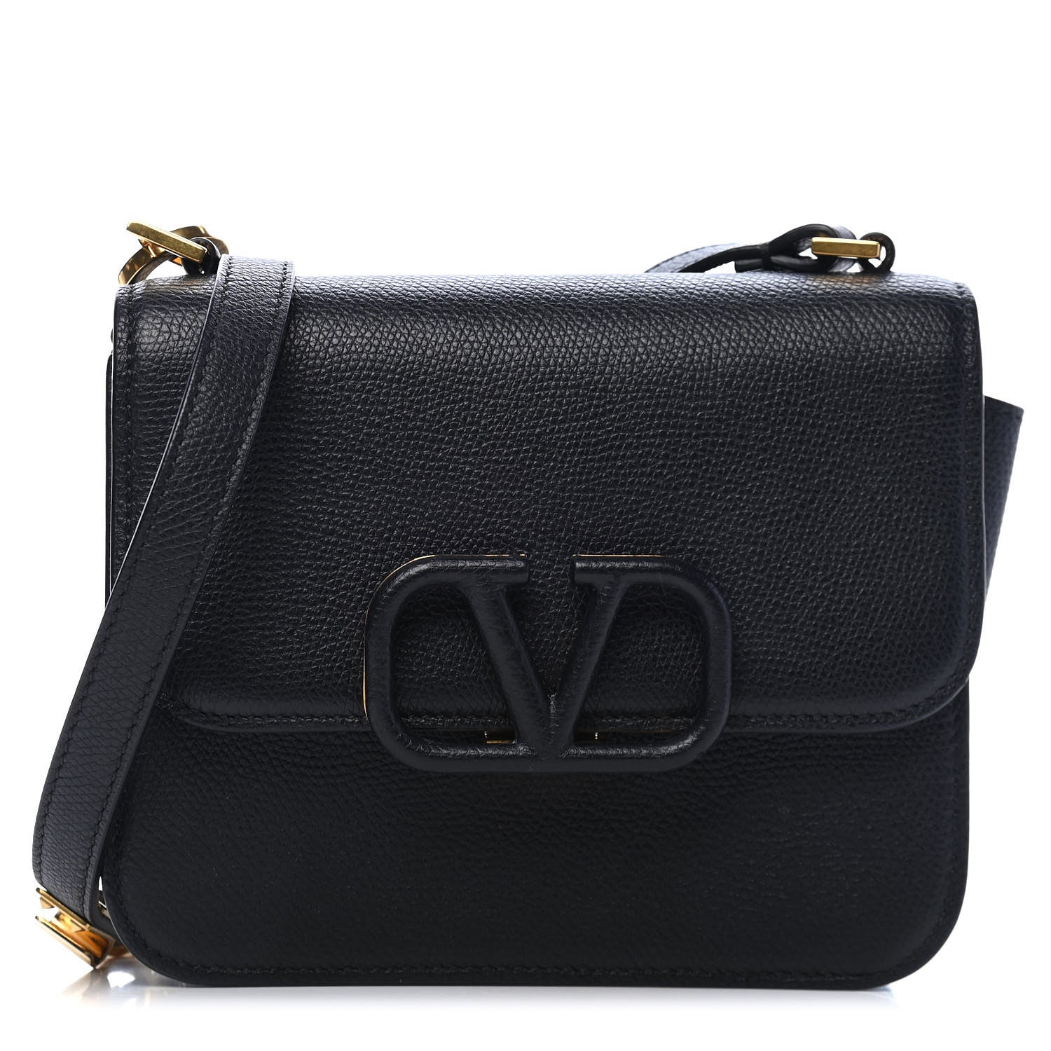 Valentino Garavani Grainy Calfskin Small VSling Shoulder Bag Black 1 of 8