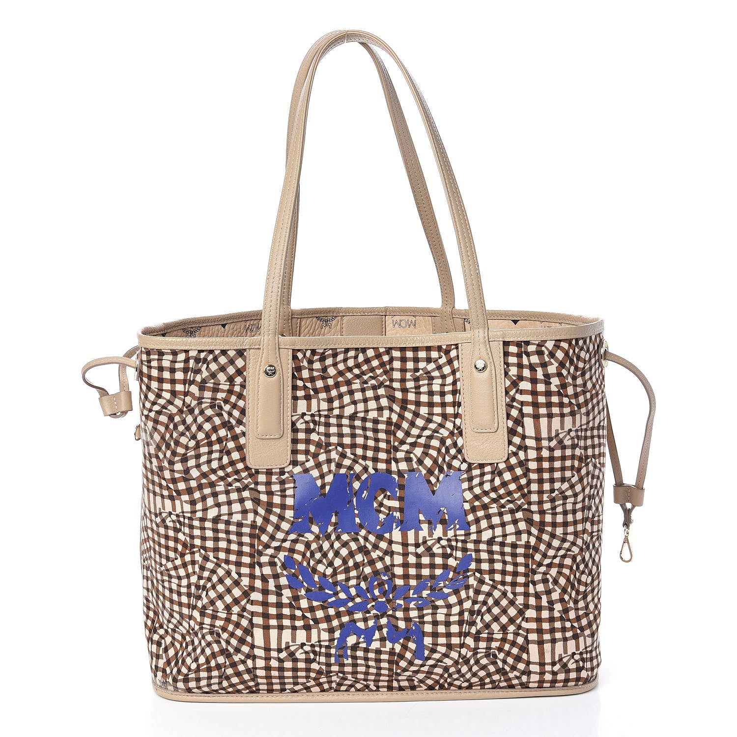 MCM Visetos Medium Liz Reversible Shopper Tote Beige 10 of 16