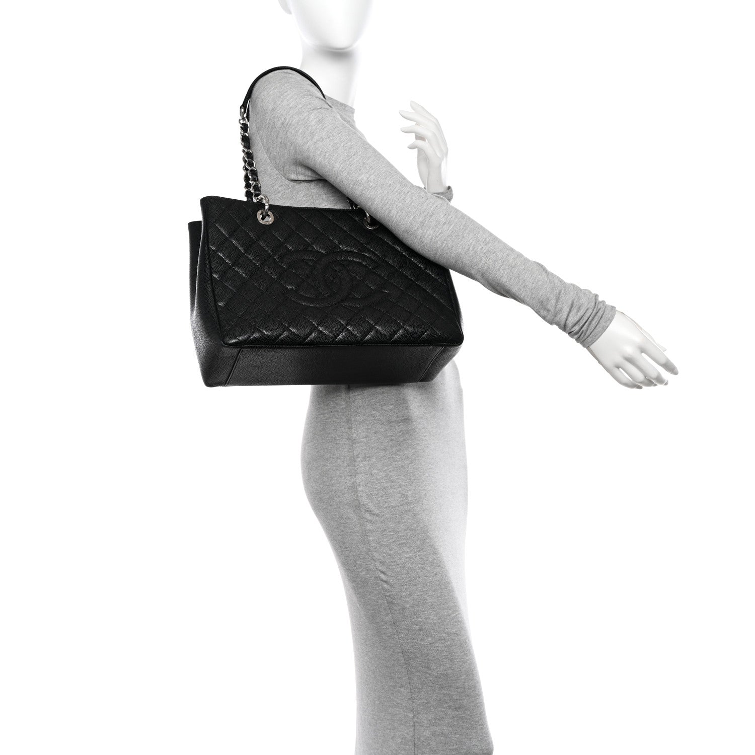 Chanel Caviar Quilted Grand Shopping Tote GST Black 2 of 11