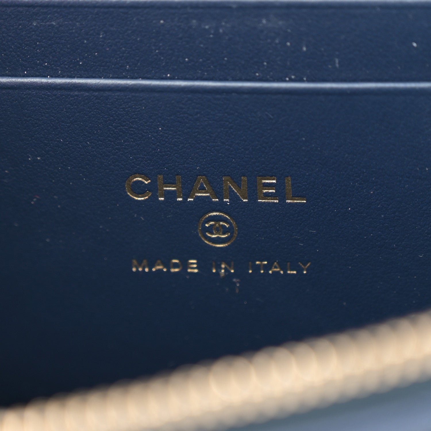 Chanel Caviar Quilted Top Handle Slim Vanity With Chain Navy 6 of 12