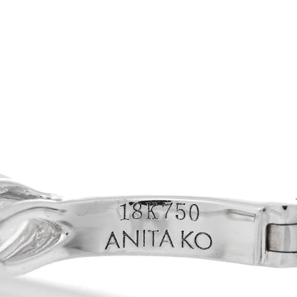 Anita Ko 18K White Gold Diamond Marquise Center Huggie Earrings 4 of 5