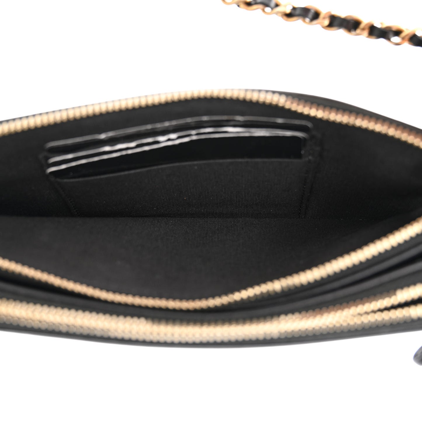 Caviar Quilted CC Filigree Clutch With Chain Black