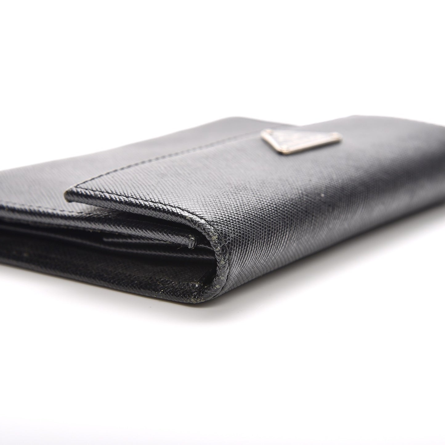 Saffiano Triangle Flap Wallet Nero Black