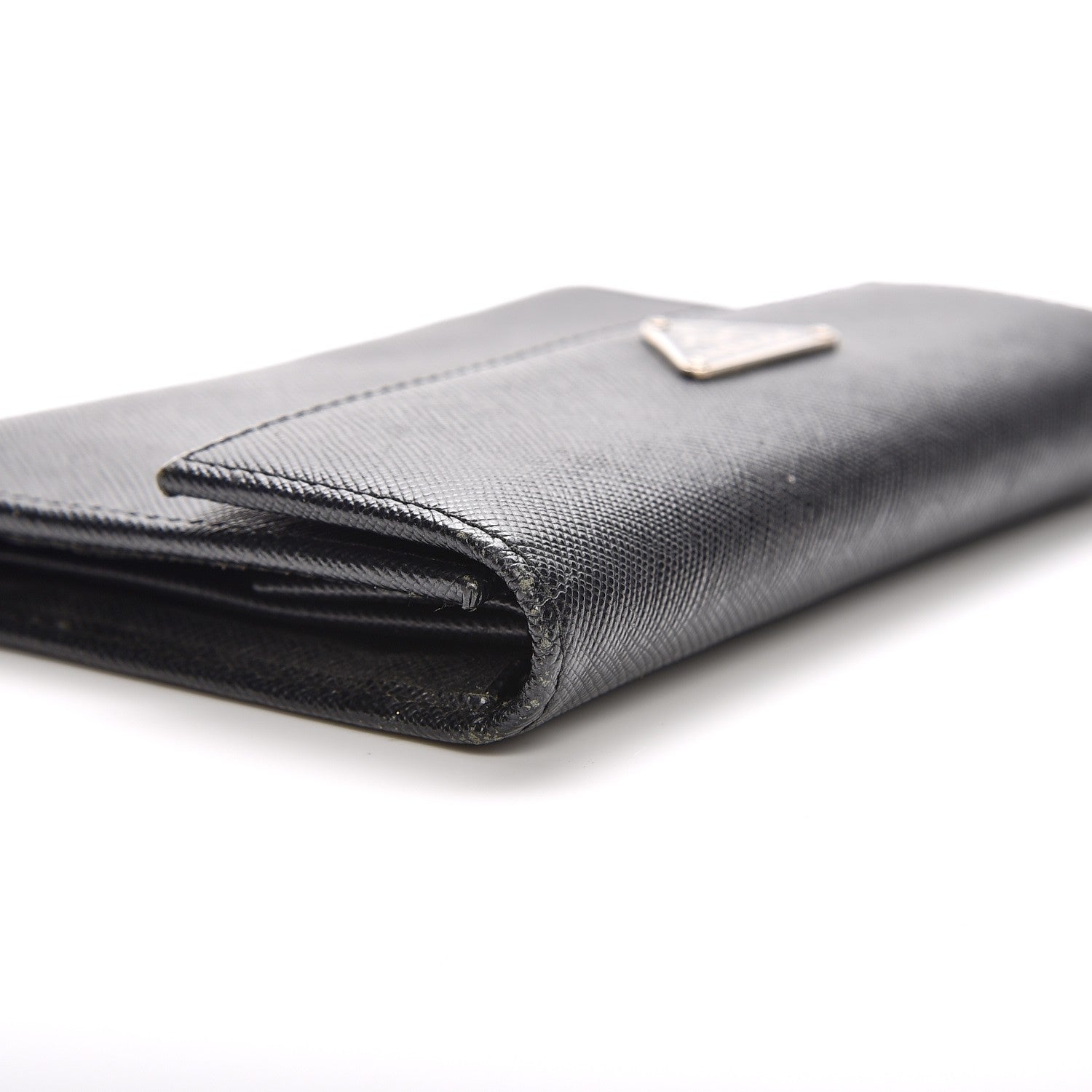 Prada Saffiano Triangle Flap Wallet Nero Black 8 of 9