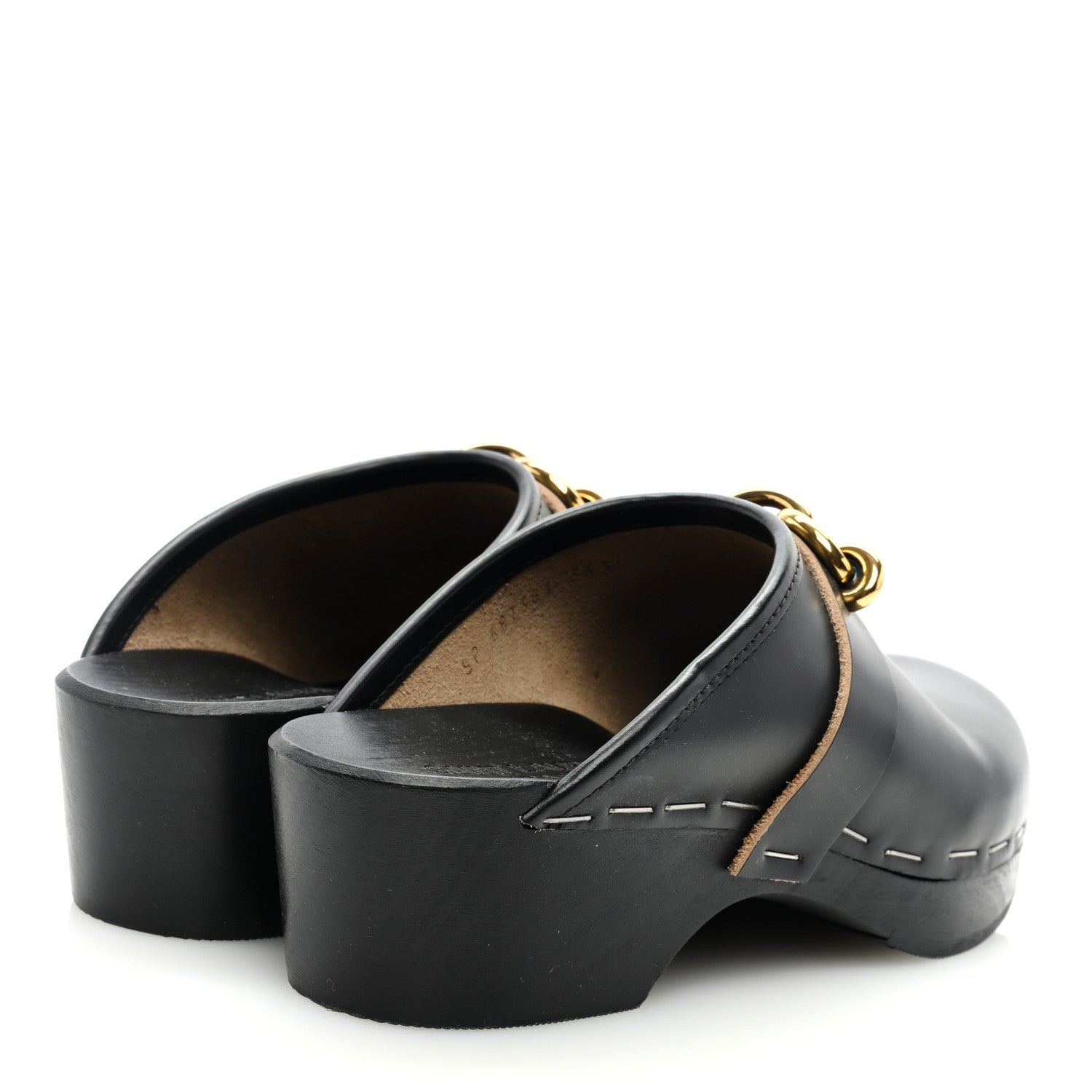 Saint Laurent Smooth Calfskin Le Maillon Clogs 36.5 Black 4 of 8