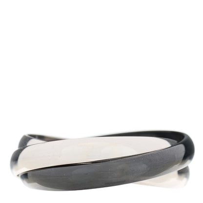 Cartier 18K White Gold Black Ceramic Trinity Ring 64 10.75 3 of 5