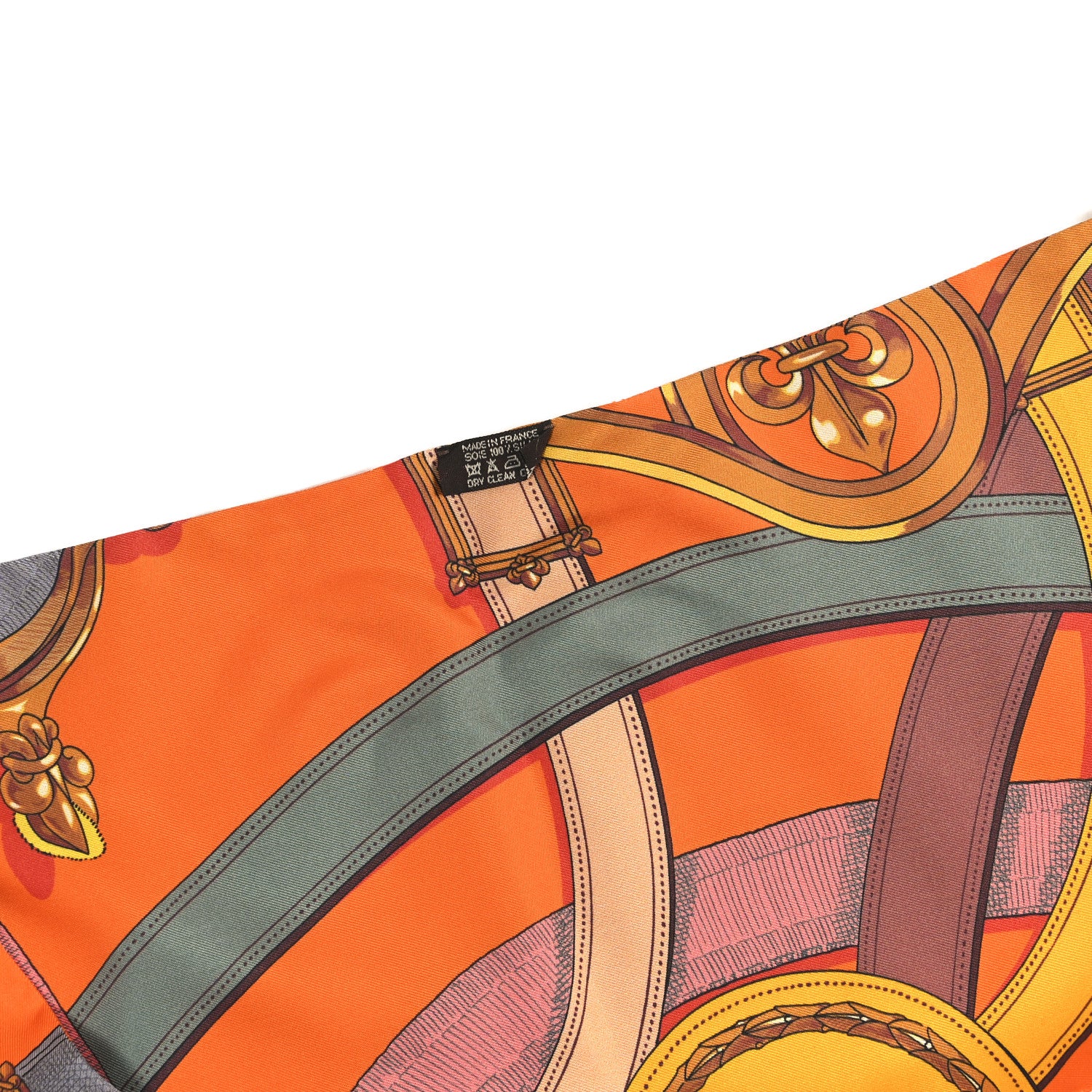 Hermes Silk Cavalcadour Maxi Twilly Orange Argile Bouton D Or 5 of 5