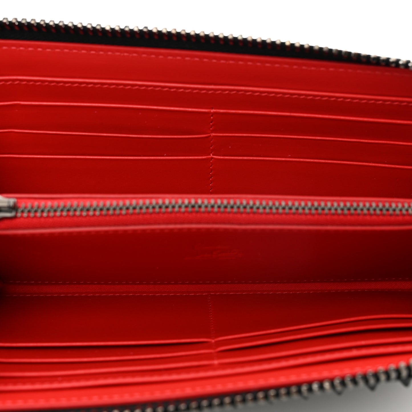 Calfskin Empire Panettone Spiked Zip Around Wallet Black