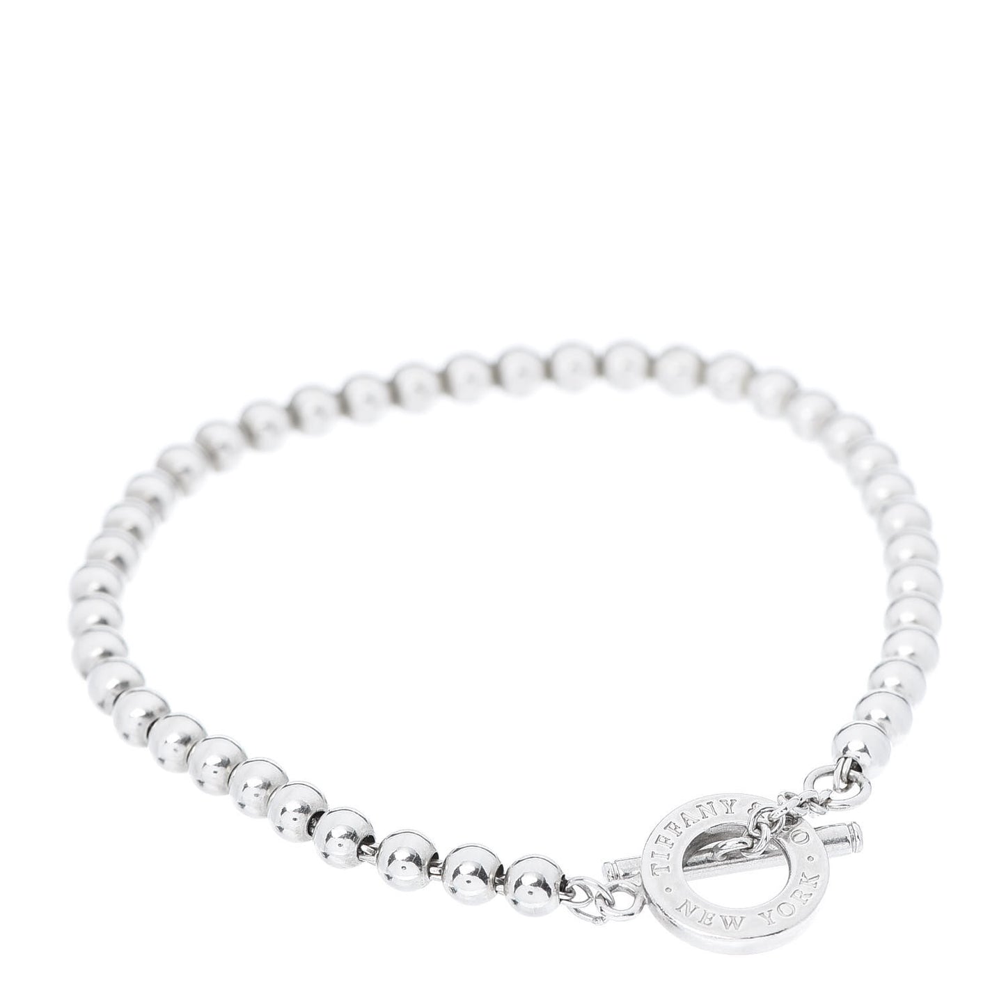 Sterling Silver 4mm Beads Toggle Bracelet