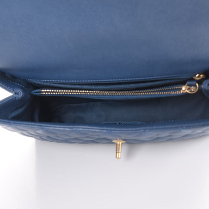 Chanel Caviar Quilted Small Coco Handle Flap Blue 5 of 7