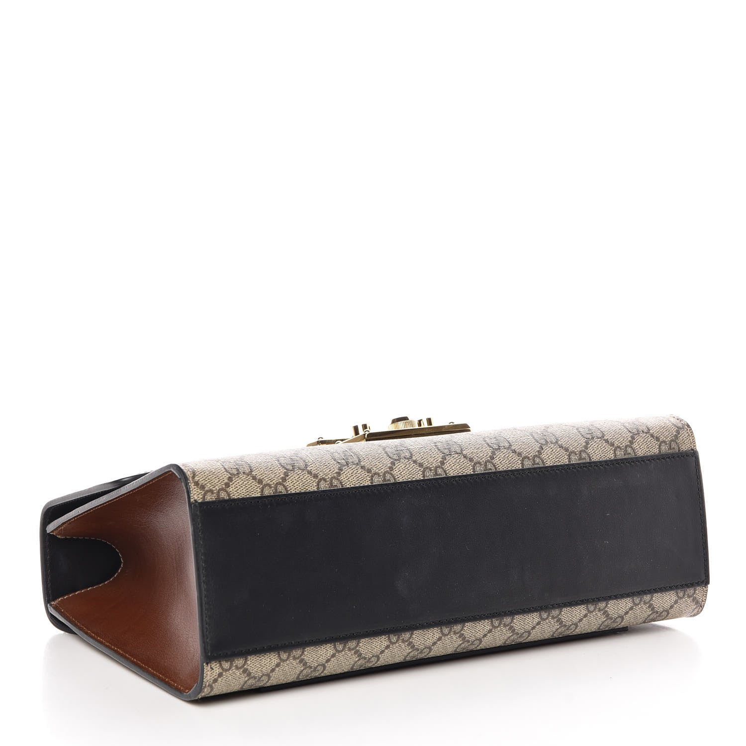 Gucci GG Supreme Monogram Calfskin Medium Padlock Shoulder Bag Beige Black Cuir 5 of 9